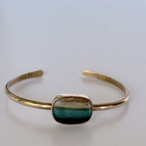 Turquoise gold cuff